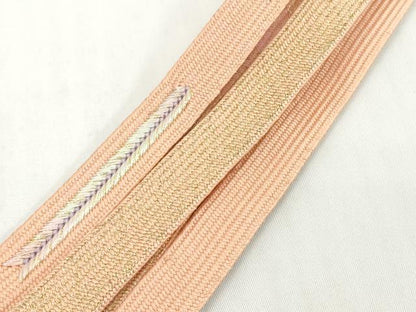 平和屋着物●和装小物　帯締め・帯揚げセット　刺繍　雪輪花松文　金彩　高麗組　金糸　逸品　未使用　DABD8886zzz