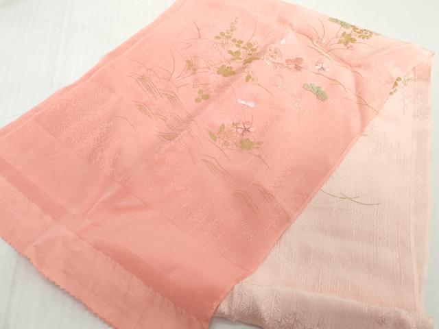 平和屋着物●和装小物　帯締め・帯揚げセット　刺繍　雪輪花松文　金彩　高麗組　金糸　逸品　未使用　DABD8886zzz