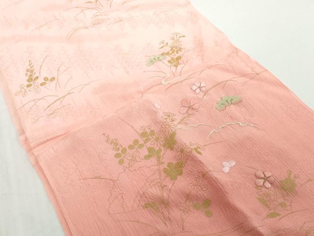 平和屋着物●和装小物　帯締め・帯揚げセット　刺繍　雪輪花松文　金彩　高麗組　金糸　逸品　未使用　DABD8886zzz