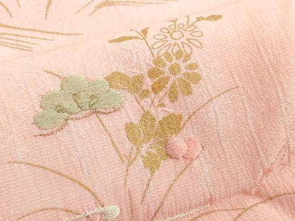 平和屋着物●和装小物　帯締め・帯揚げセット　刺繍　雪輪花松文　金彩　高麗組　金糸　逸品　未使用　DABD8886zzz