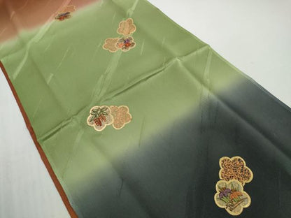 平和屋着物●和装小物　帯締め・帯揚げセット　刺繍　花散らし　金彩　高麗組　金糸　逸品　未使用　DABD8887zzz