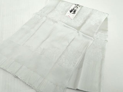 平和屋着物●和装小物　帯締め・帯揚げセット　さがの草木染　黒の彩　草花地紋　灰青色　逸品　未使用　DABD8889zzz