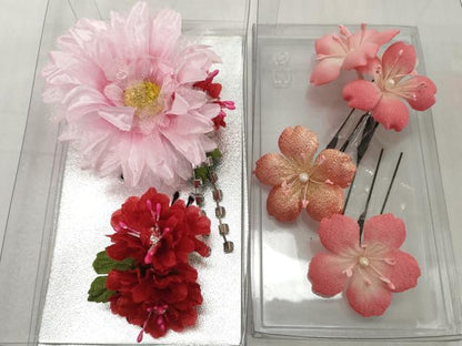 平和屋着物▼和装小物　髪飾りまとめて10点　花　ラインストーン　パール　Uピン　逸品　未使用　DABD8899zzz