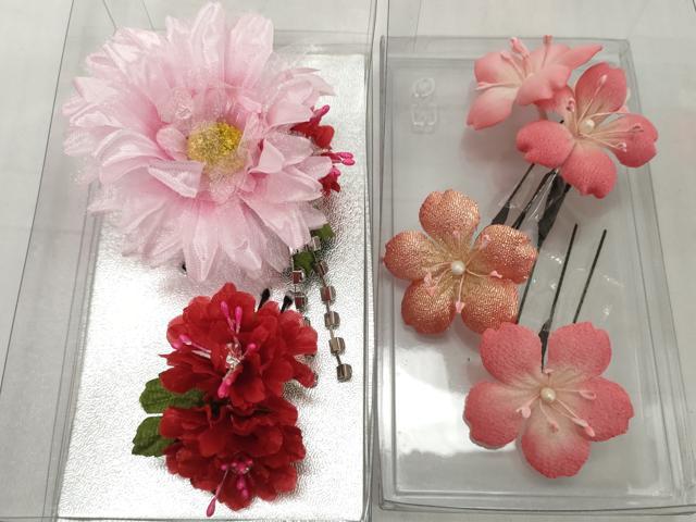 平和屋着物▼和装小物　髪飾りまとめて10点　花　ラインストーン　パール　Uピン　逸品　未使用　DABD8899zzz