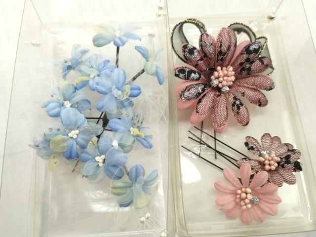 平和屋着物▼和装小物　髪飾りまとめて10点　花　ラインストーン　パール　Uピン　水引　逸品　未使用　DABD8904zzz