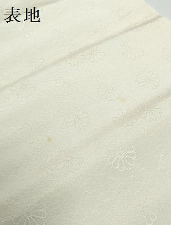 平和屋着物▼羽織・コート　白生地　反物　羽尺　花地紋　生成り色　逸品　未使用　DABD8912zzz