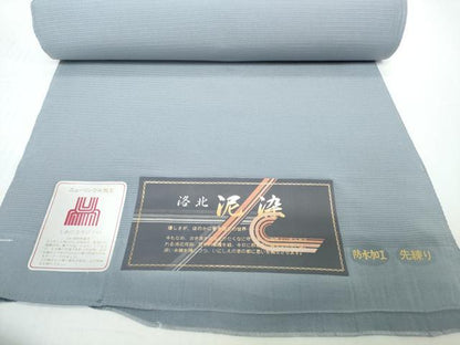 平和屋着物＊夏物　色無地　反物　着尺　絽　泥染　鉛色　逸品　未使用　DABD8932zzz