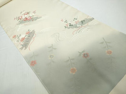 平和屋着物＊夏物　付下げ　反物　着尺　駒絽　駒刺繍　花筏　伊と幸　逸品　未使用　DABD8933zzz