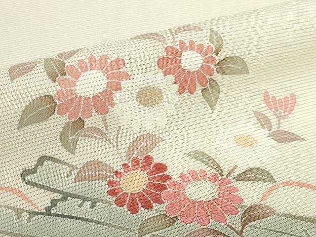 平和屋着物＊夏物　付下げ　反物　着尺　駒絽　駒刺繍　花筏　伊と幸　逸品　未使用　DABD8933zzz