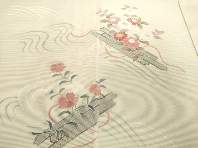 平和屋着物＊夏物　付下げ　反物　着尺　駒絽　駒刺繍　花筏　伊と幸　逸品　未使用　DABD8933zzz