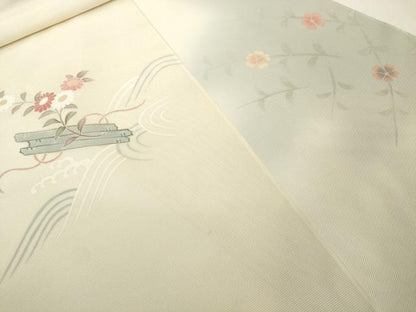 平和屋着物＊夏物　付下げ　反物　着尺　駒絽　駒刺繍　花筏　伊と幸　逸品　未使用　DABD8933zzz