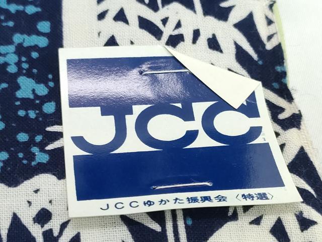 平和屋着物＊夏物 浴衣 反物 着尺 注染 笹竹文 綿 未使用 DABD8943zzz
