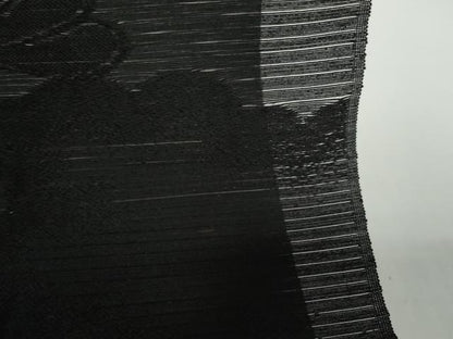 平和屋着物＊夏物 西陣 名古屋帯 帯反物 黒共帯 雲菊地紋 証紙付き 逸品 未使用 DABD8958zzz