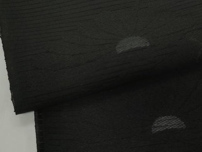 平和屋着物＊夏物 西陣 名古屋帯 帯反物 黒共帯 雲菊地紋 証紙付き 逸品 未使用 DABD8958zzz