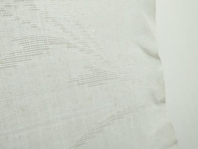 平和屋着物＊夏物　長襦袢　反物　着尺　小千谷本麻紋紗　芝草花紋紗　生成り色　逸品　未使用　DABD8964zzz