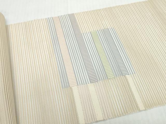 平和屋着物＊夏物 京都の和装業の老舗一門 千切屋 絽綴れ 名古屋帯 帯反物 横段文 逸品 未使用 DABD8968zzz