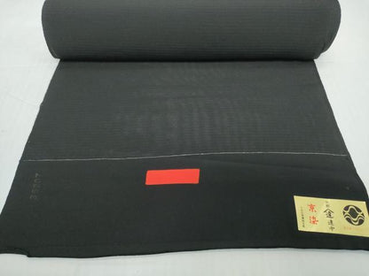 平和屋着物＊夏物 黒紋付 黒反物 着尺 絽 京染 逸品 未使用 DABD8970zzz