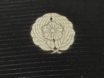 平和屋着物＊夏物 黒紋付 黒反物 着尺 絽 京染 逸品 未使用 DABD8970zzz