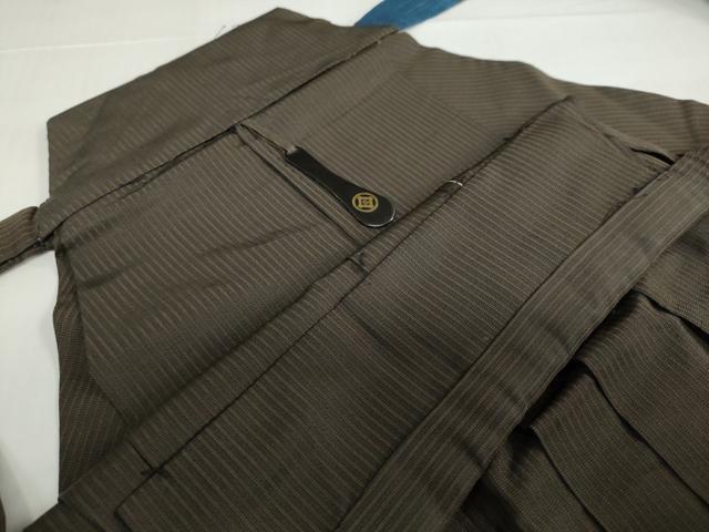 平和屋着物●男性　馬乗り袴　縞　正絹　逸品　DABD9002ud