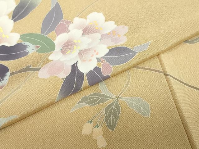平和屋着物●訪問着　友禅　作家物　草花文　正絹　逸品　DABD9008ud