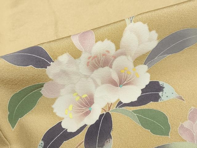 平和屋着物●訪問着　友禅　作家物　草花文　正絹　逸品　DABD9008ud