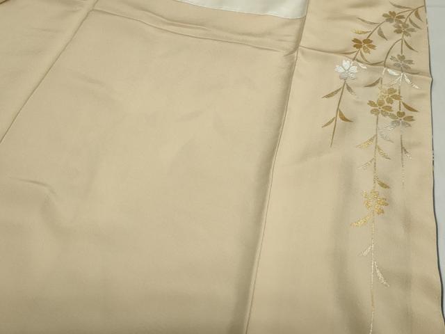 平和屋着物●訪問着　作家物　駒刺繍　流水枝垂れ草花文　暈し染め　金銀彩　正絹　逸品　DABD9010ud