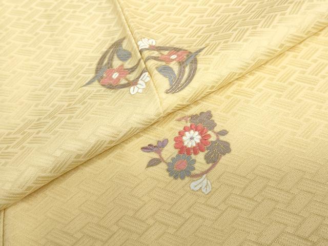 平和屋着物●上質な小紋　刺繍　草花文　金彩　正絹　逸品　DABD9011ud