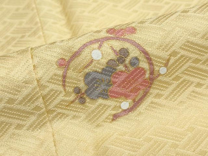 平和屋着物●上質な小紋　刺繍　草花文　金彩　正絹　逸品　DABD9011ud
