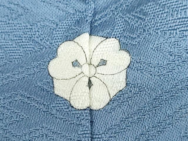 平和屋着物●上質な色無地　草花地紋　薄縹色　正絹　逸品　DABD9012ud