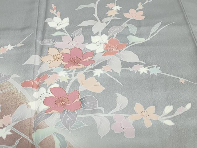 平和屋着物●訪問着　草花文　暈し染め　金彩　正絹　逸品　DABD9013ud
