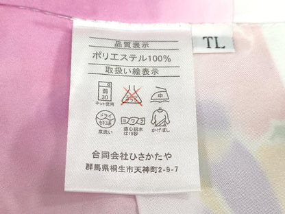 平和屋着物●小振袖　二尺袖　横段手毬草花文　洗える着物　未使用　DABD9020ud