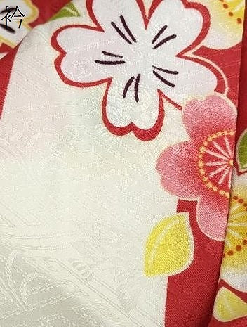 平和屋着物●小振袖　二尺袖　舞花文　洗える着物　未使用　DABD9028ud