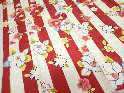 平和屋着物●小振袖　二尺袖　舞花文　洗える着物　未使用　DABD9028ud