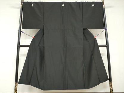 平和屋着物●男性　黒紋付　洗える着物　DABD9032ud