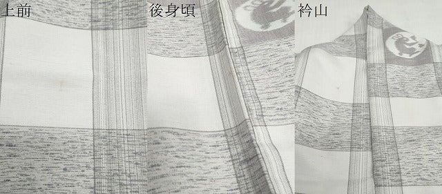 平和屋着物●小紋　格子文　月兎　洗える着物　DABD9033ud