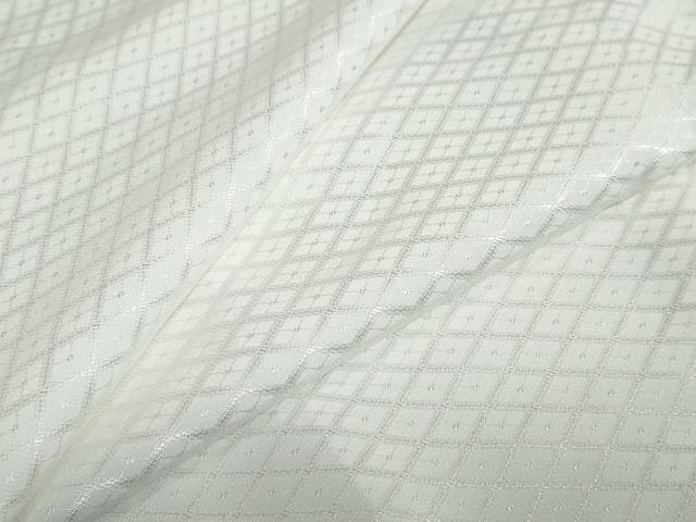 平和屋着物●男性　色紋付　長羽織セット　菱地紋　白色　キングサイズ　洗える着物　DABD9036ud