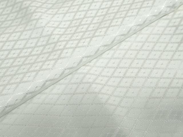 平和屋着物●男性　色紋付　長羽織セット　菱地紋　白色　キングサイズ　洗える着物　DABD9036ud