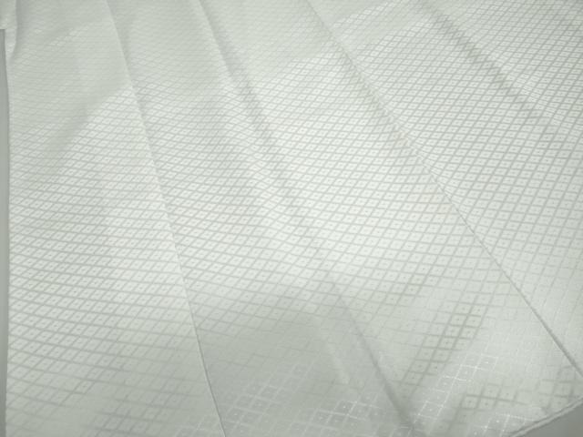 平和屋着物●男性　色紋付　長羽織セット　菱地紋　白色　キングサイズ　洗える着物　DABD9037ud