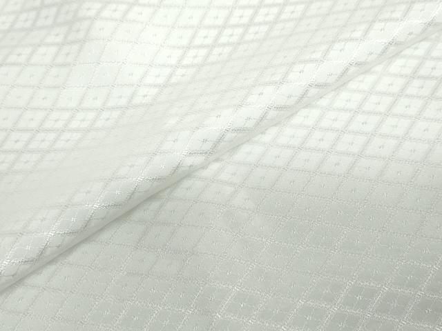 平和屋着物●男性　色紋付　長羽織セット　菱地紋　白色　キングサイズ　洗える着物　DABD9037ud