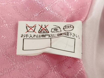 平和屋着物●男性　色紋付　長羽織セット　菱地紋　桃色　キングサイズ　洗える着物　DABD9039ud