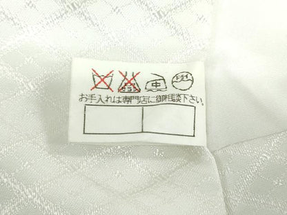 平和屋着物●男性　色紋付　長羽織セット　菱地紋　白色　キングサイズ　洗える着物　DABD9040ud