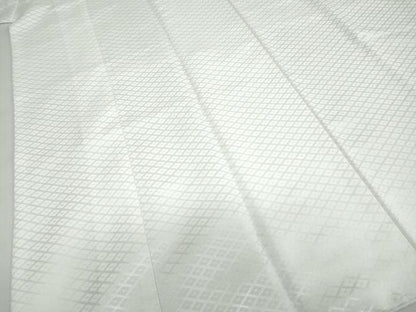 平和屋着物●男性　色紋付　長羽織セット　菱地紋　白色　キングサイズ　洗える着物　DABD9040ud
