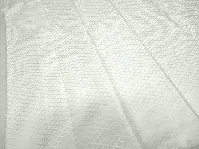平和屋着物●男性　色紋付　長羽織セット　菱地紋　白色　キングサイズ　洗える着物　DABD9040ud