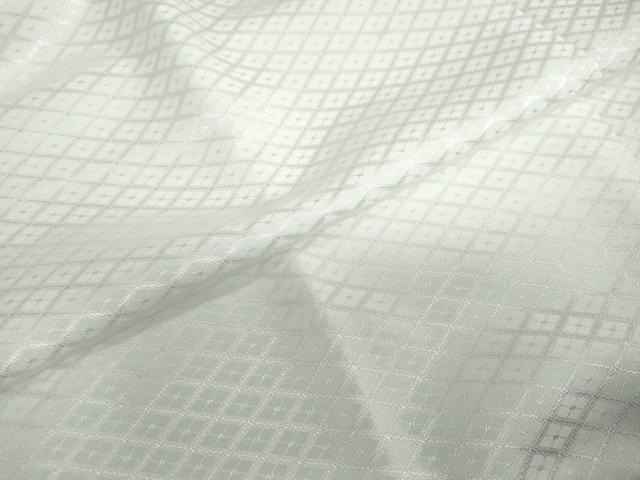 平和屋着物●男性　色紋付　長羽織セット　菱地紋　白色　キングサイズ　洗える着物　DABD9040ud