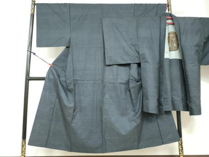 平和屋着物●男性　本場大島紬　アンサンブル　長羽織　80亀甲　総詰め　正絹　逸品　DABD9046ud