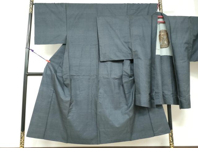 平和屋着物●男性　本場大島紬　アンサンブル　長羽織　80亀甲　総詰め　正絹　逸品　DABD9046ud