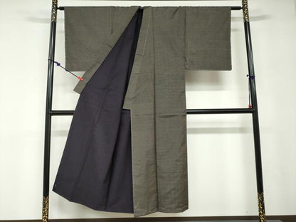 平和屋着物●男性　本場大島紬　アンサンブル　長羽織　抽象文様　正絹　逸品　未使用　DABD9047ud