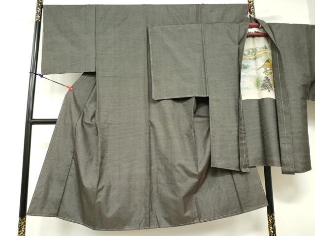 平和屋着物●男性　本場大島紬　アンサンブル　100亀甲　長羽織　総詰め　正絹　逸品　未使用　DABD9048ud