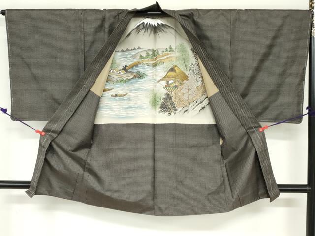平和屋着物●男性　本場大島紬　アンサンブル　100亀甲　長羽織　総詰め　正絹　逸品　未使用　DABD9048ud