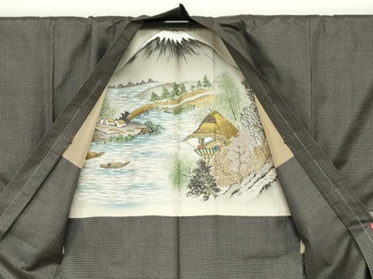 平和屋着物●男性　本場大島紬　アンサンブル　100亀甲　長羽織　総詰め　正絹　逸品　未使用　DABD9048ud